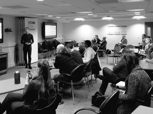 Alessio Laiso speaking at a conference