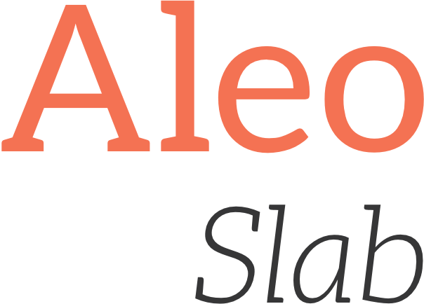 The words 'Aleo Slab' written using the Aleo font
