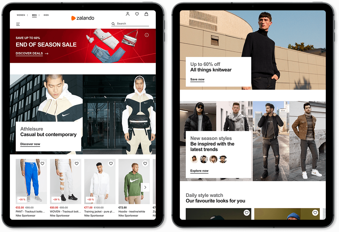 Zalando's homepage